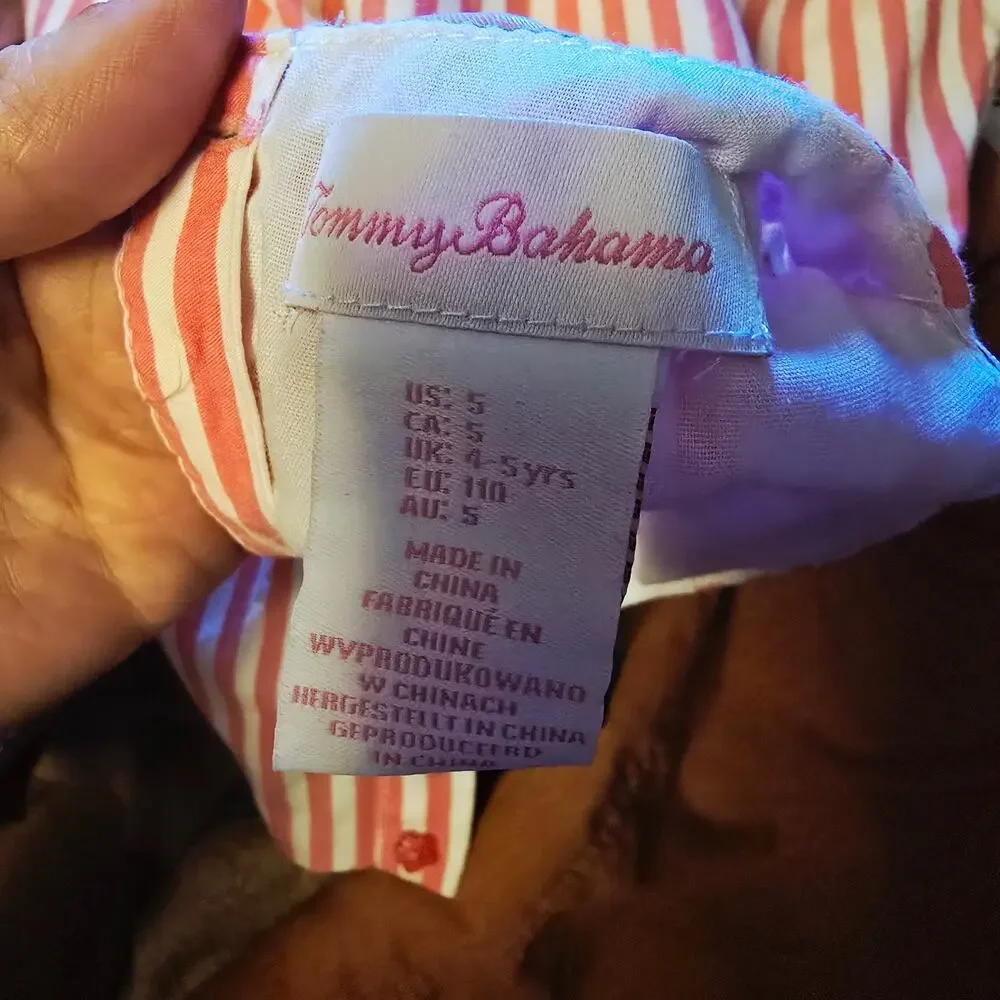 Tommy Bahama Girls' Flamingo Striped Dress - Excellent Condition